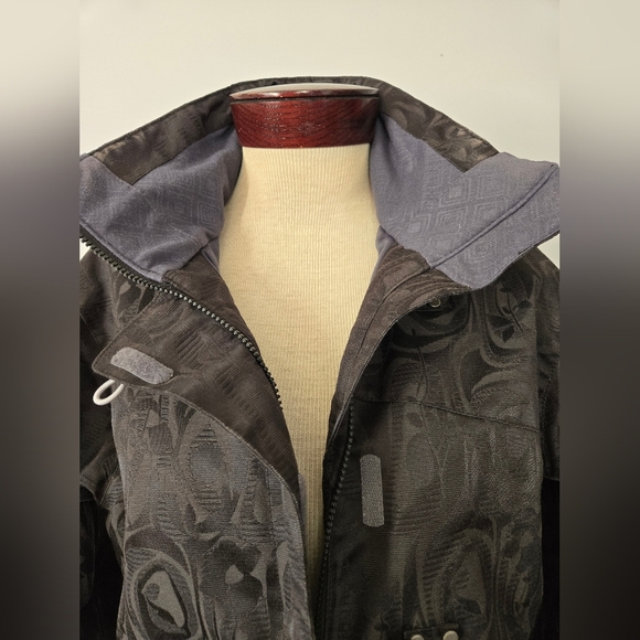 SCOTT Black Ski/ Snowboarding Jacket with Floral Pattern, Toggle Buttons. Size - Picture 10 of 16